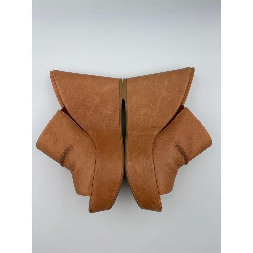 Stuart Weitzman Leather Platform Wedge Slide Sandals Tan Size 8 - Picture 8 of 12